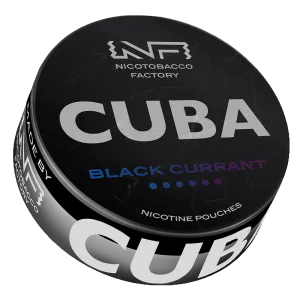 CUBA BLACK Black Currant nicotine pouch can
