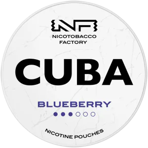 CUBA WHITE Blueberry nicotine pouch can