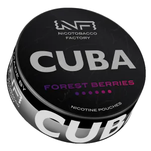 CUBA BLACK Forest Berries nicotine pouch can