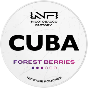CUBA WHITE Forest Berries nicotine pouch can