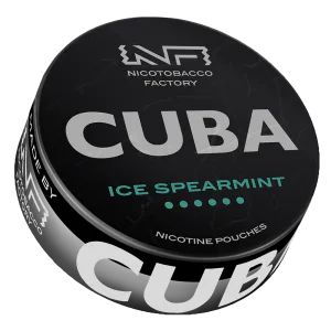CUBA BLACK Ice Spearmint nicotine pouch can