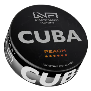CUBA BLACK Peach nicotine pouch can