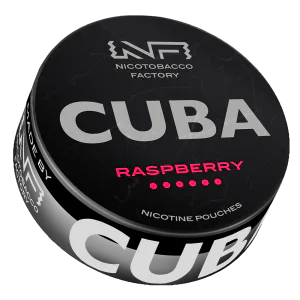 CUBA BLACK Raspberry nicotine pouch can