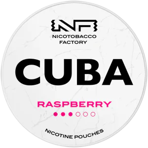 CUBA WHITE Raspberry nicotine pouch can